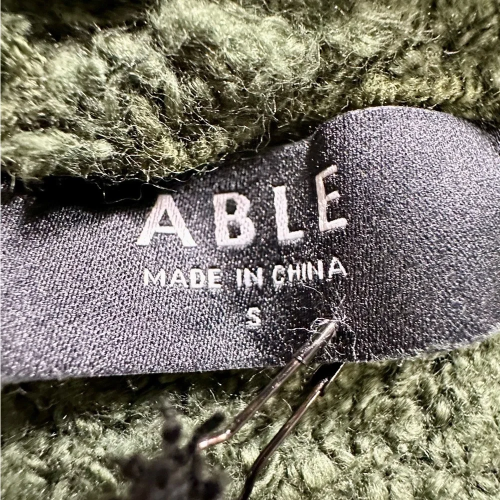 NWT ABLE Harlow Boucle hoodie sweater in Alpine‎ Green.
